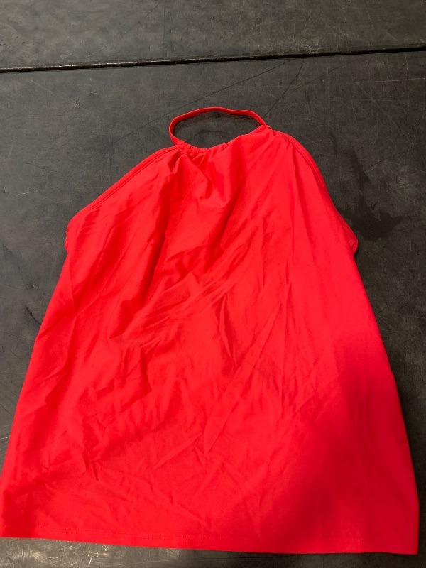 Photo 1 of L Women's Shirred High Neck Tankini Top Red