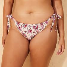 Photo 1 of 2X Women's High Leg Adjustable Coverage Side-Tie Bikini Bottom Pink
