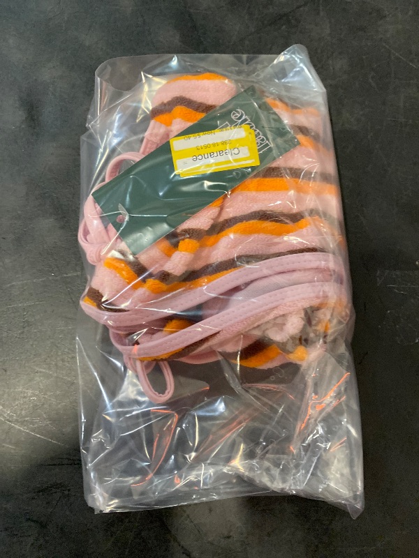 Photo 1 of M Women's Terry Cloth Striped Low-Rise High Leg Cheeky Side-Tie Bikini Bottom Orange