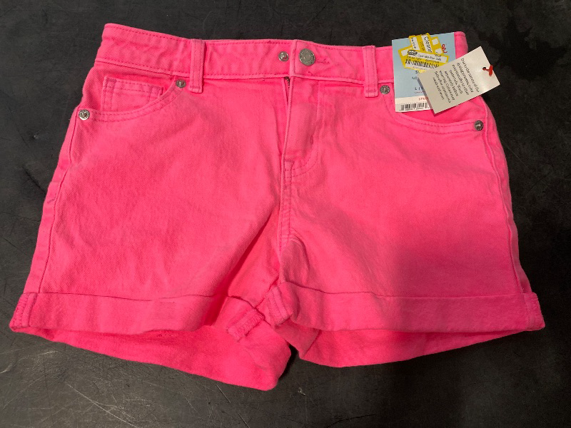 Photo 1 of L Neon Pink Mid-Rise Stretch Cuffed Shorts