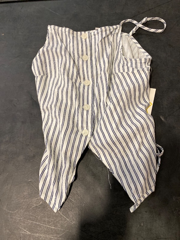 Photo 1 of S Women's Linen Blend Vest Navy Striped