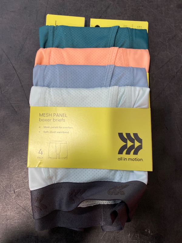 Photo 1 of L Boys' 4pk Mesh Boxer Briefs Green/Orange/Blue