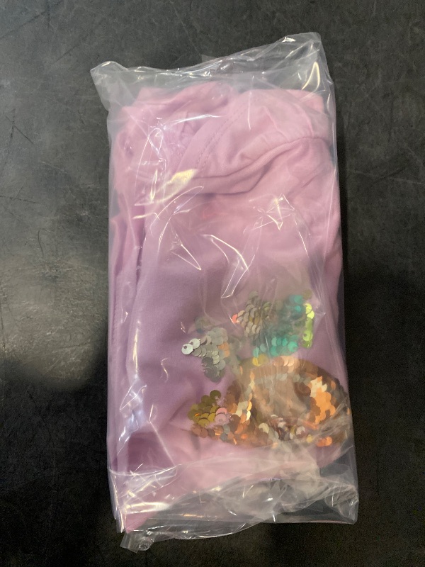 Photo 1 of M Girls' Short Sleeve 'Lemon' Flip Sequin T-Shirt Light Purple