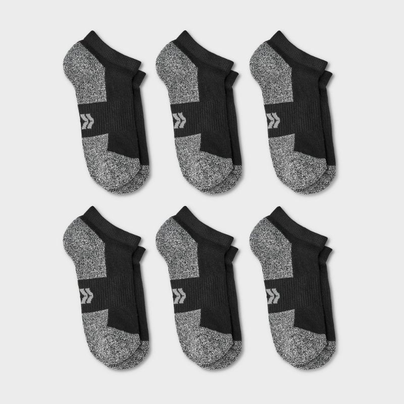 View 1 of L Boys' 6pk No Show Socks Black/Gray