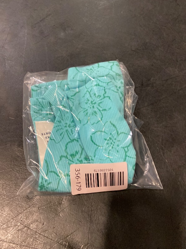 Photo 1 of (3T) Toddler Girls' Ribbed Bike Shorts - Cat & Jack™ Turquoise Blue 3T