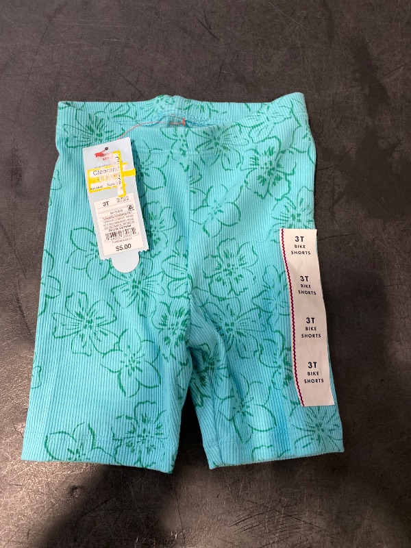 Photo 1 of (3T) Toddler Girls' Ribbed Bike Shorts - Cat & Jack™ Turquoise Blue 3T