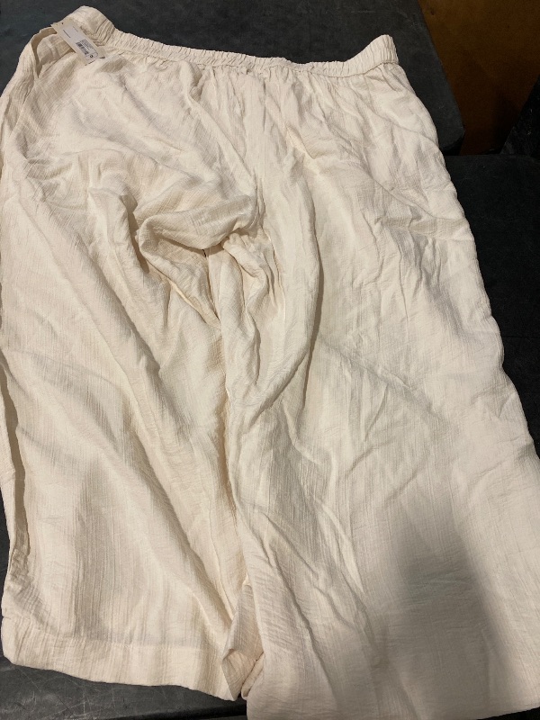 Photo 1 of 4X Women's High-Rise Modern Gauze Pull-on Pants Cream