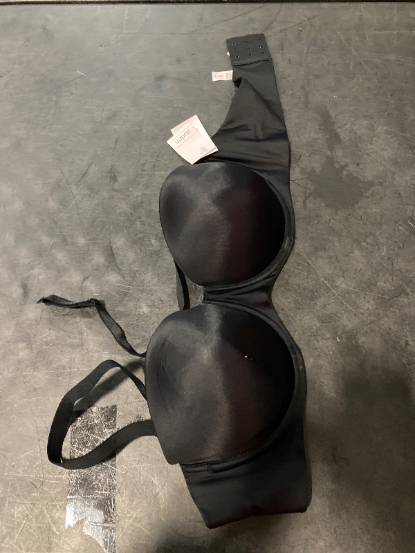 View 2 of 38DD Women's Lightly Lined Strapless Bra Black