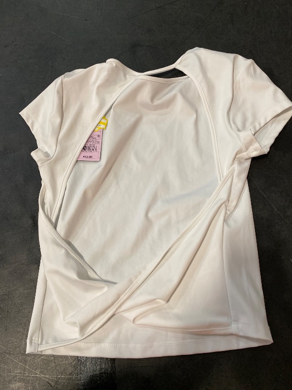 Photo 1 of M Women's Open Back Synthetic T-Shirt Color White