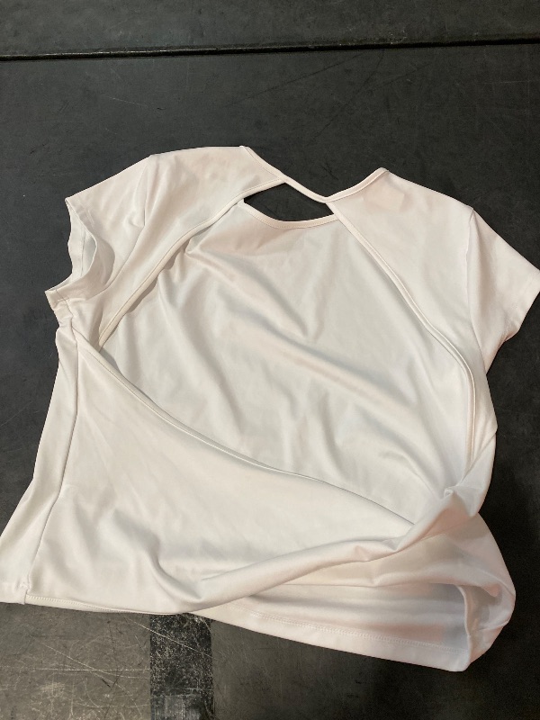 Photo 1 of L Women's Open Back Synthetic T-Shirt White
