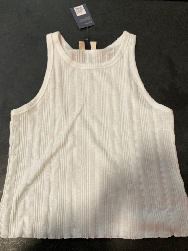 Photo 1 of L Women's Variegated Ribbed Tank Top White