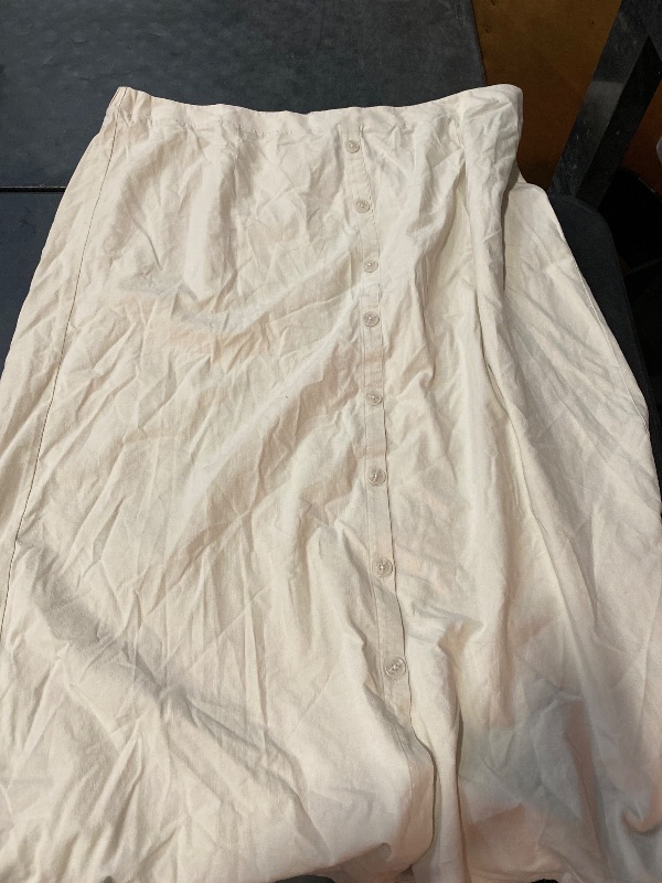 Photo 1 of 3X Women's Button-Front Maxi Skirt Light Tan