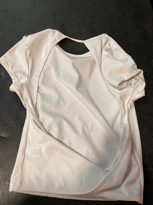 Photo 1 of M Women's Open Back Synthetic T-Shirt White