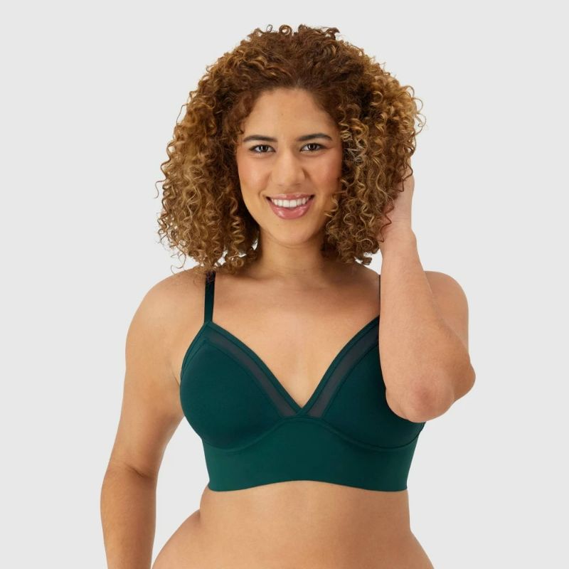 Photo 1 of Maidenform M Women's Mesh Trim Triangle Bralette Caper Green