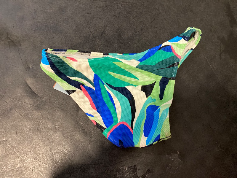 Photo 1 of (M) Multi Women's Tropical Pique Mid-Rise Medium Coverage Bikini Bottom M