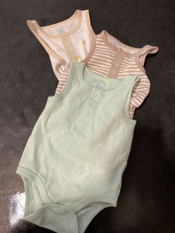 Photo 1 of 6-9M Cloud Island 3-Pack Sleeveless Bodysuits Newborn Pastel Colors