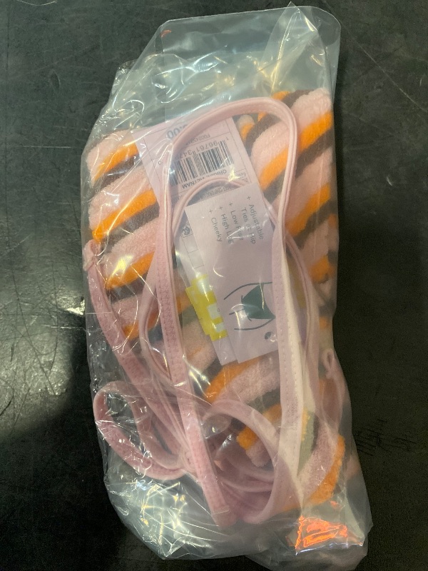 Photo 1 of M Women's Terry Cloth Striped Low-Rise High Leg Cheeky Side-Tie Bikini Bottom