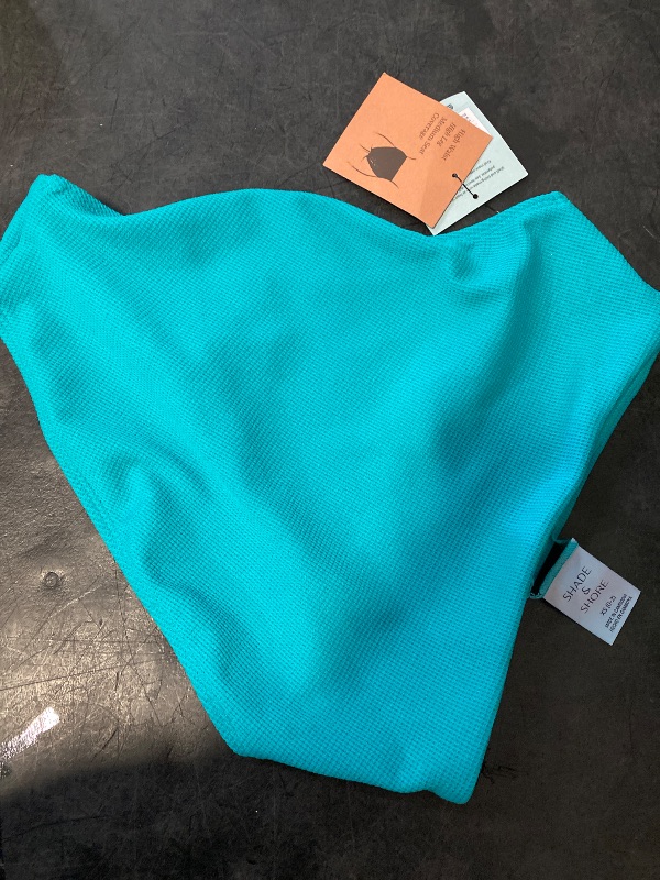 Photo 1 of XS Women's Pique High Waist High Leg Medium Coverage Bikini Bottom Teal Blue