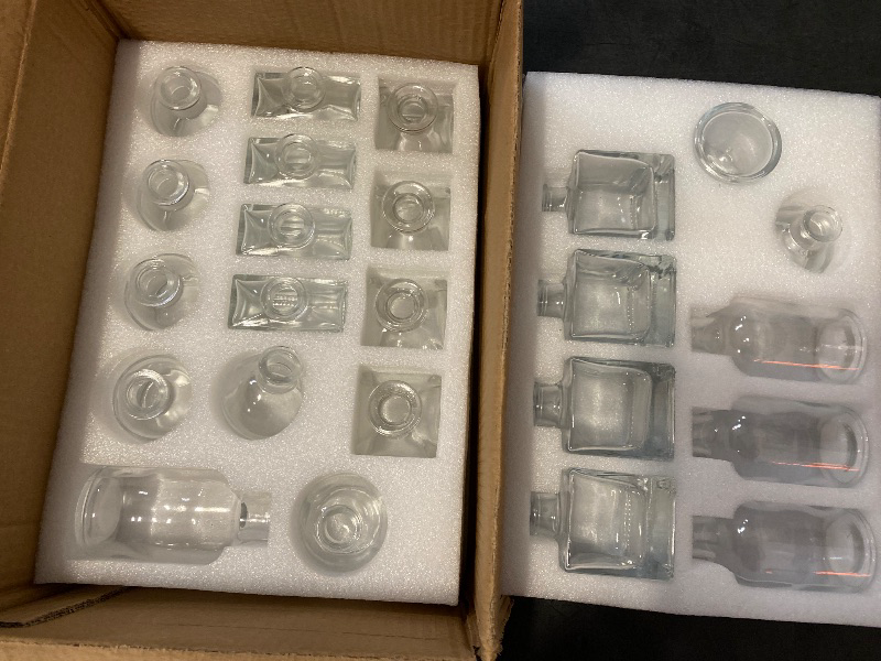 Photo 1 of Mini Glass Vase Bulk, Set of 24 Clear Small Bud Vases for Centerpieces Tiny Glass Flower Vase Small Vase for Rustic Wedding Holiday Home Decor Floral Arrangements