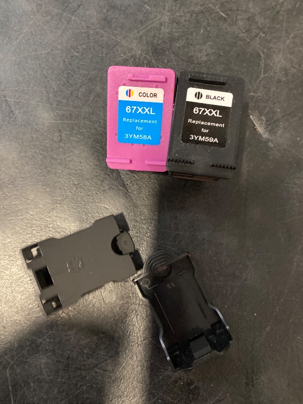 Photo 1 of 67XL Ink Cartridge Black/Color Combo Pack Replacement for HP Ink 67 67XL HP67 XL HP67XL for 2700 2700e 2752 2752e 2742e 2755e 4100 4100e 4152e 4155e 6000 6055e 6400 6458 6458e 6455e Printer
