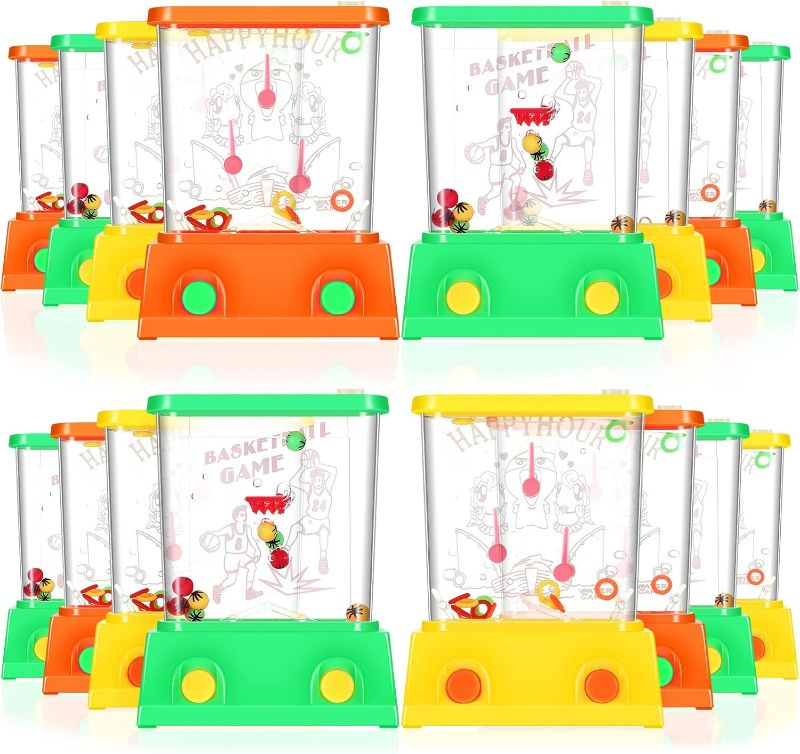 Photo 1 of 16 Pcs Handheld Water Game Arcade Water Ring Game for Beach Toys Party Favor Fish Rings Fun Game for Basketball Fun Gifts for Men Retro Pastime, Without Water