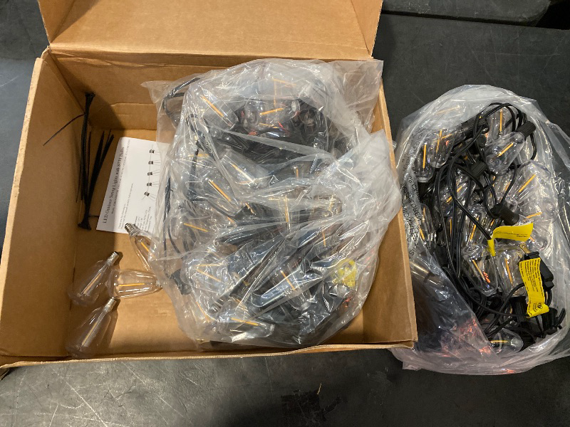 Photo 1 of Brightever 200FT Outdoor String Lights with Remote, 2700K/4000K/5000K Selectable LED String Lights for Outside with 100+4 ST38 Edison Bulbs, 3 Modes Dimmable Patio Lights Waterproof for Camping, Deck