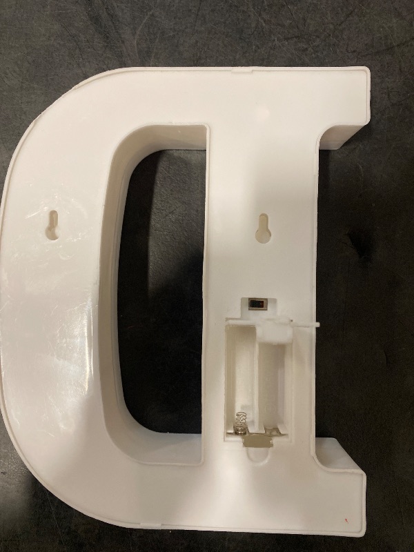 Photo 1 of Illumify 6.3 x 1.2 x 8.7 Inch Light Up Letter 1 Durable Marquee LED Light - Letter D Touchproof White Plastic Party Light Keyhole Slot For Parties Weddings Or Special Events