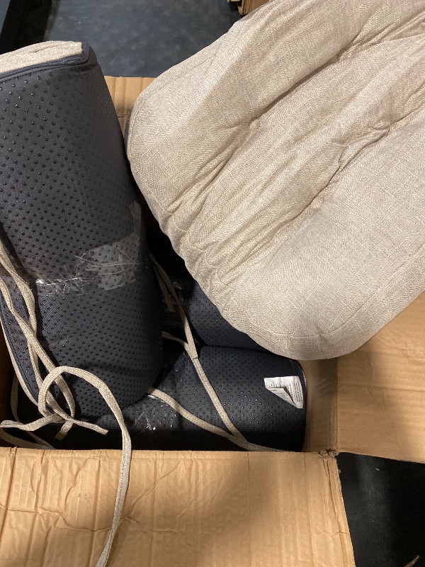 Photo 1 of Chair Cushions, Memory Foam Dining Chair Cushions, Tufted Indoor Chair Pads, Set of 4, 16.5' x 16.5' x 3.5', Beige