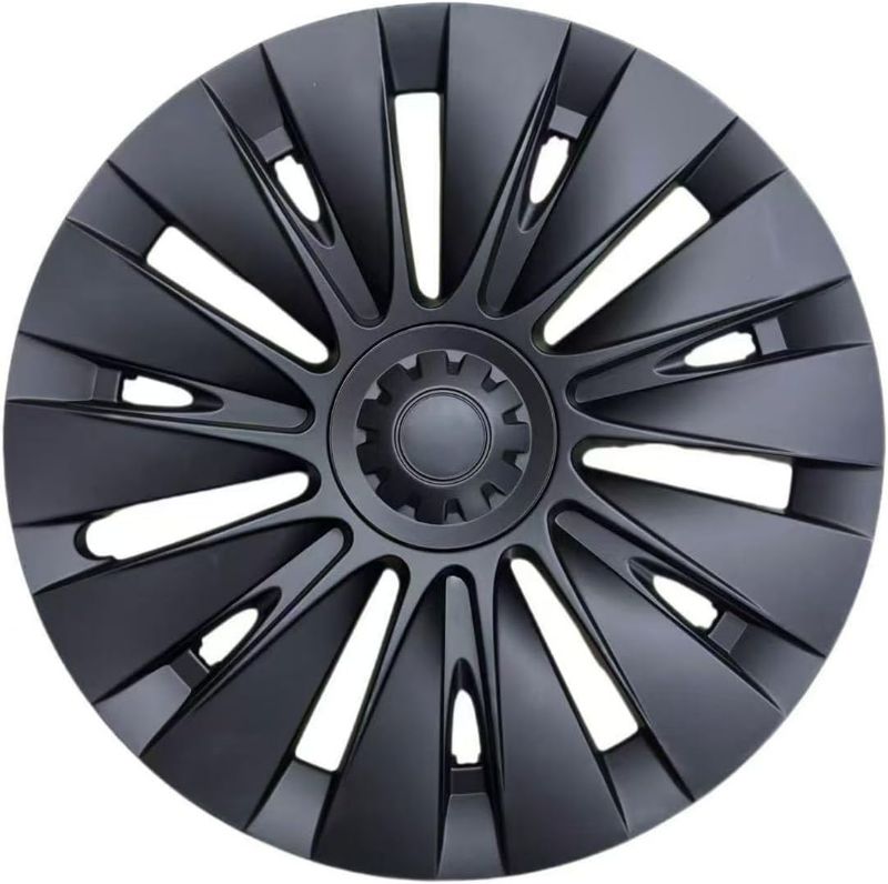 Photo 1 of 19 Inch Wheel Covers for Tesla Model Y Accessories 2020-2024 Matte Black ABS Material Hubcaps Replacement for Tesla Model Y 1PCS