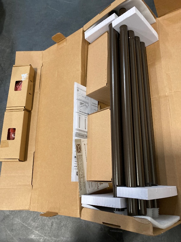 Photo 1 of Bronze Curtain Rods 2 Pack, HOTOZON Curtain Rods for window 32 to 58 Inch, New Splicing Window Rod for Windows, 3/4 Inch Single Drapery Rod with Netted Finials