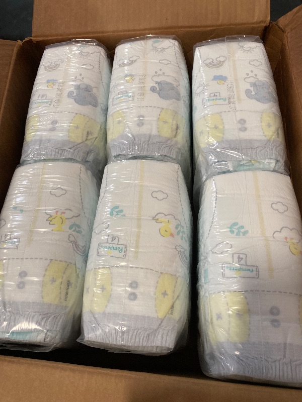 Photo 1 of Pampers Swaddlers Diapers, Size 4 (15-34 lbs), 150 Count, Absorbent, Keeps Baby Dry and Comfortable, Skin Safe Disposable Baby Diaper (Packaging May Vary)