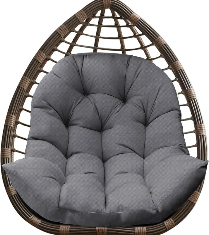 Photo 1 of Egg Chair Cushion, Waterproof Outdoor Egg Replacement Cushions, Patio Chair Cushions for Outdoor Funiture, Thickened Hanging Chair Cushion, 35x47x7 Inches (Grey)