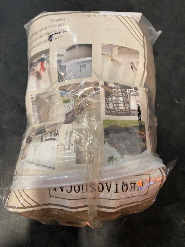 Photo 1 of Farmhouse Curtains for Living Room 84 Inch Length, Blackout Thick Heavy-Duty Linen Textured Curtain Drapes Country Decor Rustic Camel Brown 50 by 84 Inch 2 Panels Back Tab Loop Pocket