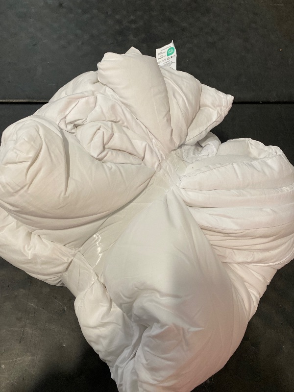 Photo 1 of CozyLux White Queen Comforter Set, 3 Pieces Solid Breathable Quilted Boho Style Bedding Sets, Luxury Fluffy Soft Bed Set with Down Alternative Comforter for All Season (1 Comforter & 2 Pillowcases)