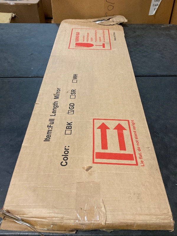 Photo 1 of 58"x18" Arched Full Length Mirror - Floor Standing or Wall Mounted with Stand, Aluminum Frame & Shatter-Proof Glass, Gold Freestanding Mirror for Bedroom, Living Room, Entryway Decor