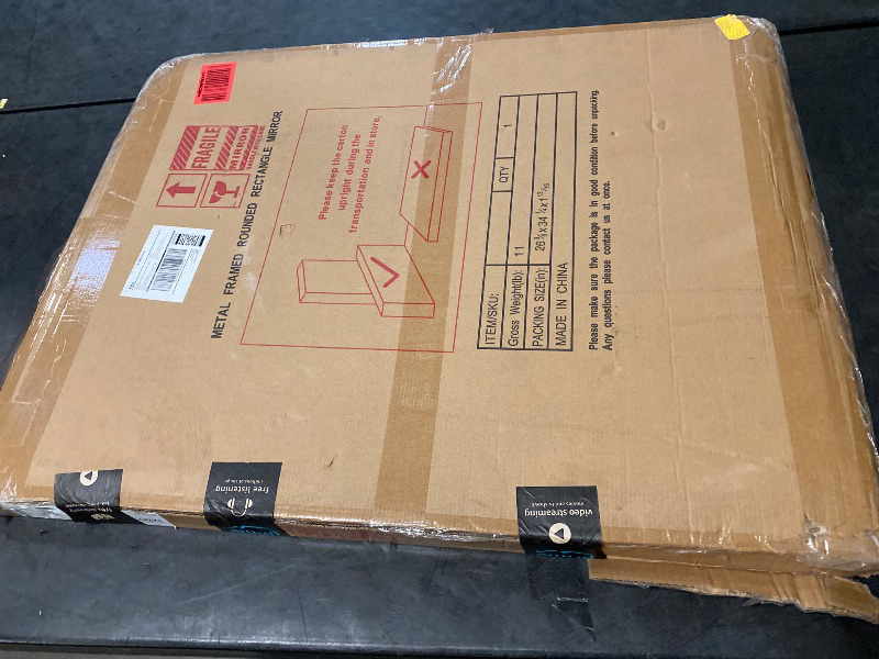 Photo 1 of 24x32 Inch Gold Bathroom Mirror – Brushed Gold Rectangular Vanity Mirror, Wall-Mounted, Anti-Rust Metal Frame, Tempered Glass, Vertical & Horizontal Hanging