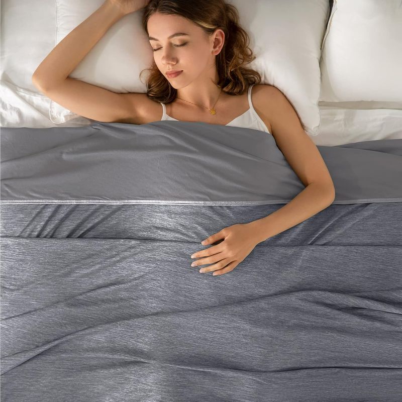Photo 1 of Cooling Blanket (90"x90"Queen Size) for Sweats Absorbs Heat to Keep Adults Cool on Warm Nights, Q-Max 0.5 for Hot Sleepers, Ultra-Cool Lightweight Blanket for Bed