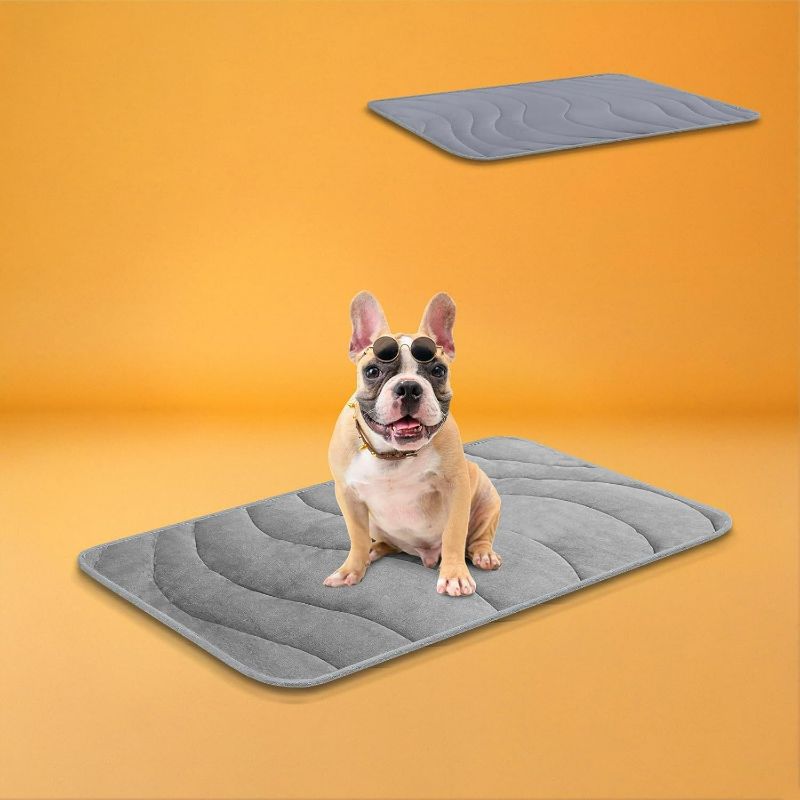 Photo 1 of Cozyide Dog Crate Pad, Large Reversible Dog Cooling Mat(Cool & Warm), Washable Soft Crate Mat for All Season, 36" L x 23" W, Dark Grey