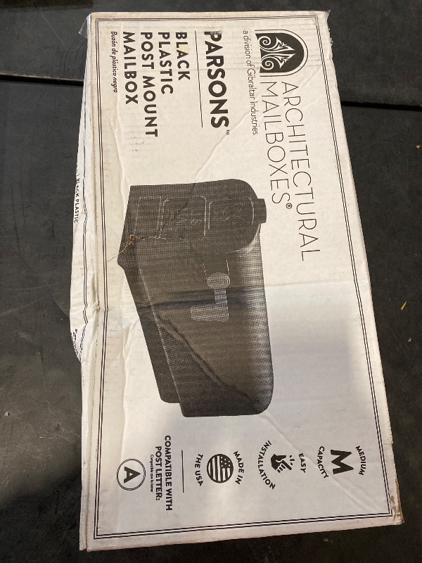 Photo 1 of Architectural Mailboxes Parsons Medium Capacity, Plastic Post Mount Mailbox, Black