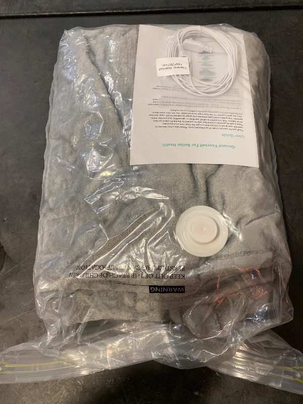 Photo 1 of Grounding Blanket 60x82 inch, Grounding Throw for Bed Grounding Sheets with Conductive Silver Fiber for Better Sleep, Pain Relief, Helps Anxiety Relief