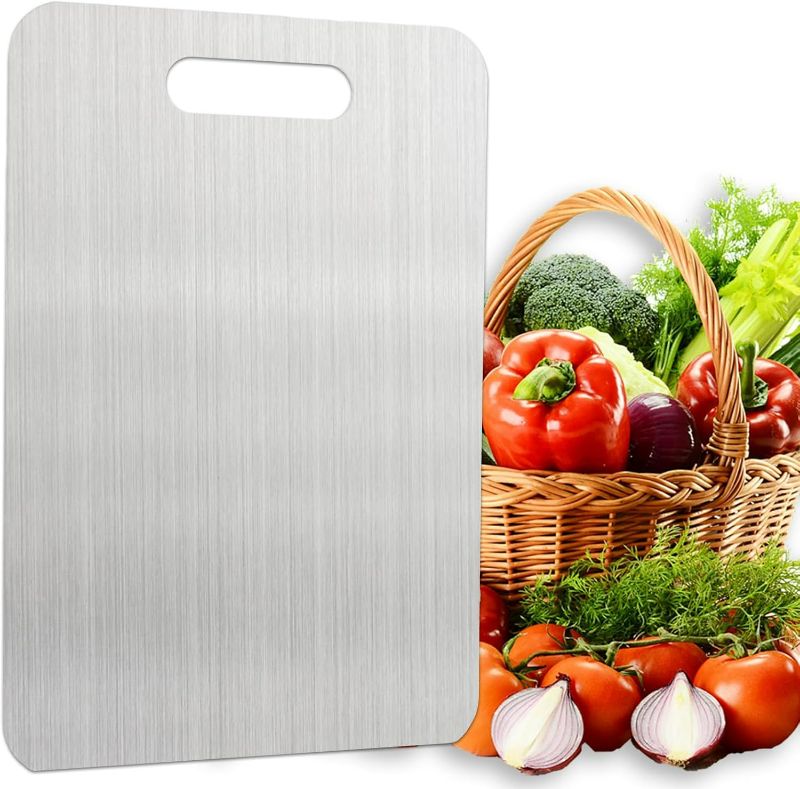 Photo 1 of (12x18") Cutting Boards for Kitchen 304 Stainless Steel Cutting Board 18x12in Metal Chopping Board Double-Sided Use Perfect for Various Cooking Tasks