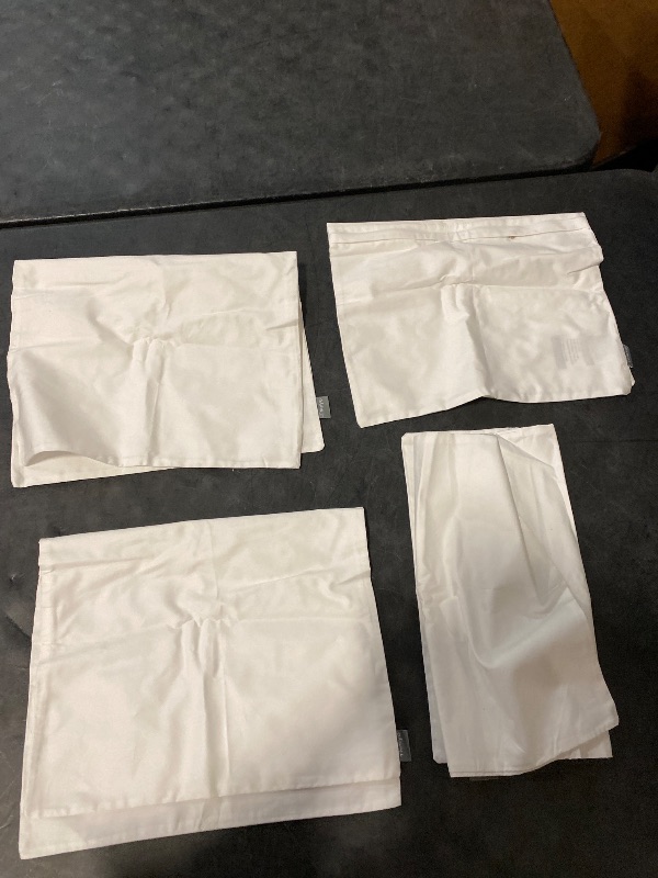 Photo 1 of 4-Pack 100% Cotton Lumbar Comfortable Solid Decorative Throw Pillow Case Rectangle Cushion Cover DIY Throw Pillowcase for Sofa Bed(Only Covers,Not Pillow Shams)(12x20inch/30x50cm,White)