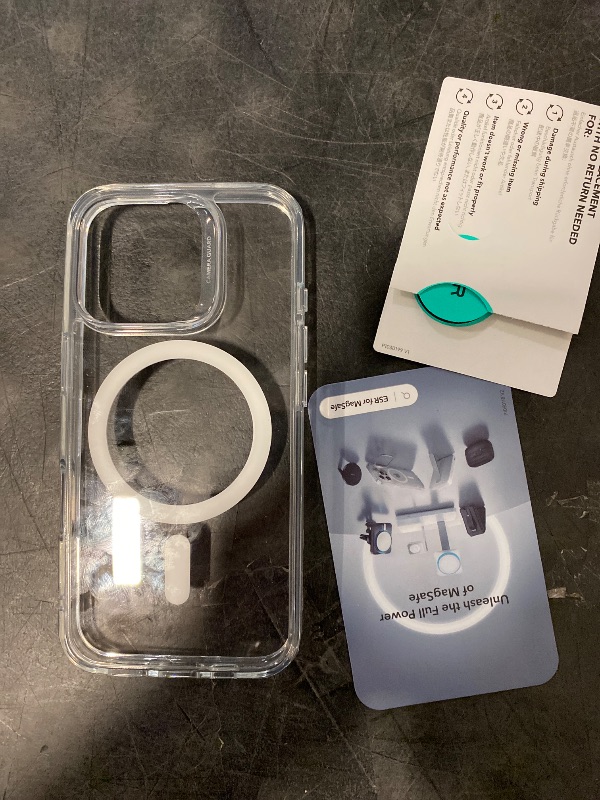 Photo 1 of ESR for iPhone 16 Pro Case, Compatible with MagSafe, Shockproof Military-Grade Protection, Magnetic Phone Case for iPhone 16 Pro 6.3 inch, Clear