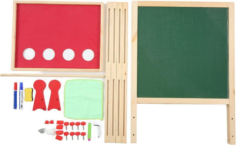Photo 1 of Kids Easel Bracket Type 4 Layer Thickened Dust Drawing Board Liftable Wooden Easel Kids Art Easel