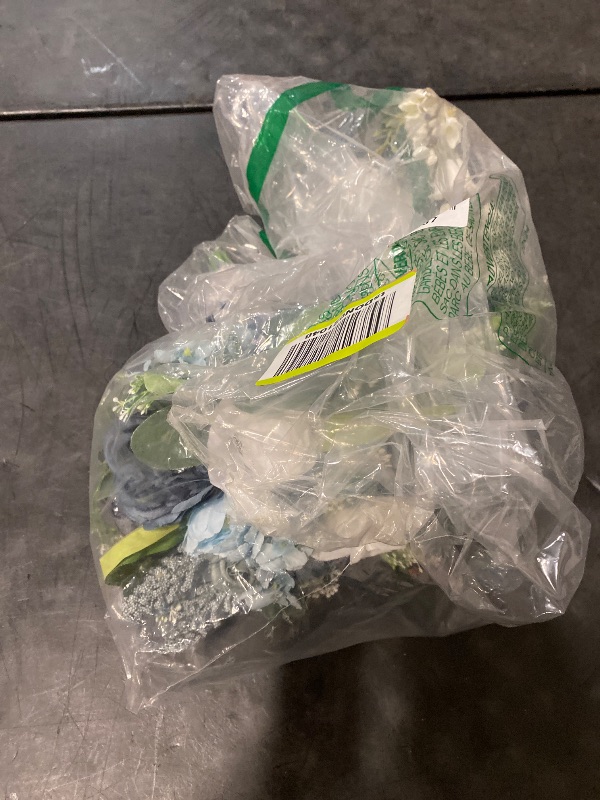 Photo 1 of 10 Inch Dusty Blue Wedding Bouquets for Bride Artificial Roses Flower Cascading Cascade Bridal Bouquet for Rustic Boho Fall Vintage Wedding Ceremony Party and Anniversary