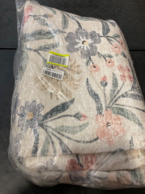 Photo 1 of Boho Rugs for Living Room, Washable Large 8 x 10 Area Rugs for Bedroom Non Slip, Soft Ultra-Thin Distressed Floral Throw Carpet for Office Dining Room, Cream/Multi