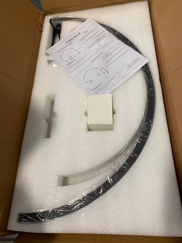 Photo 1 of Half Moon Lash Light for Eyelash Extensions & Estheticians, Dimmable LED Lash Lamp with Flexible Gooseneck, Shadow-Free Moon Light for Lash Tech, Tattoo, SPA, Eyelash Lamp (Glossy Black)