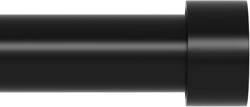 Photo 1 of Extra Long Curtain Rod for Windows 30 to 240 inch, Heavy Duty Curtain Rods with Modern End Caps, 1 inch Black Drapery Rods Set for Outdoor Patio, Adjustable Curtain Rod for Room, Black