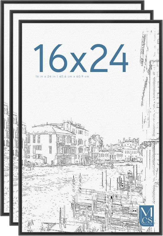 Photo 1 of Original Poster Frame 16x24 Black Lightweight Vertical & Horizontal Wall Hanging Large Picture Frame for Posters, Art Prints & Gallery Wall (3-Pack)