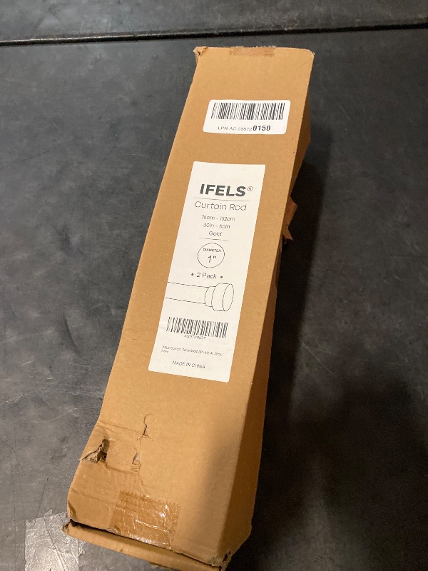 Photo 1 of 2 Pack Heavy Duty Curtain Rods for Windows 28 to 48 Inch, 1 Inch Gold Adjustable Curtain Rod Set with Easy Installation and Modern Design (A1,Gold,30-60",2Pack)